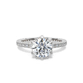 Six Prong Engagement Ring with Marquise and Round Diamond Accents by Allure